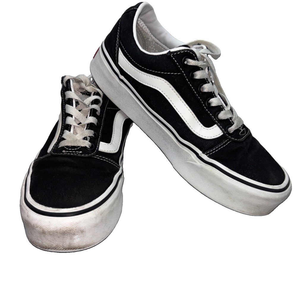 Vans Old Skool Low Top Black White Women's 7.5 Sneakers